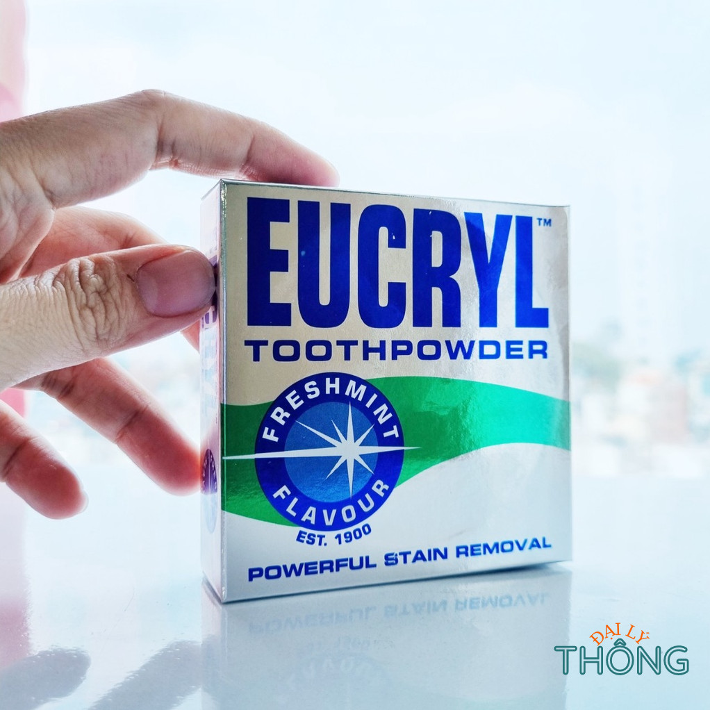 Kem đánh răng Eucryl bột đánh trắng răng bạc hà thơm mát Eucryl Toothpaste Freshmint 62g