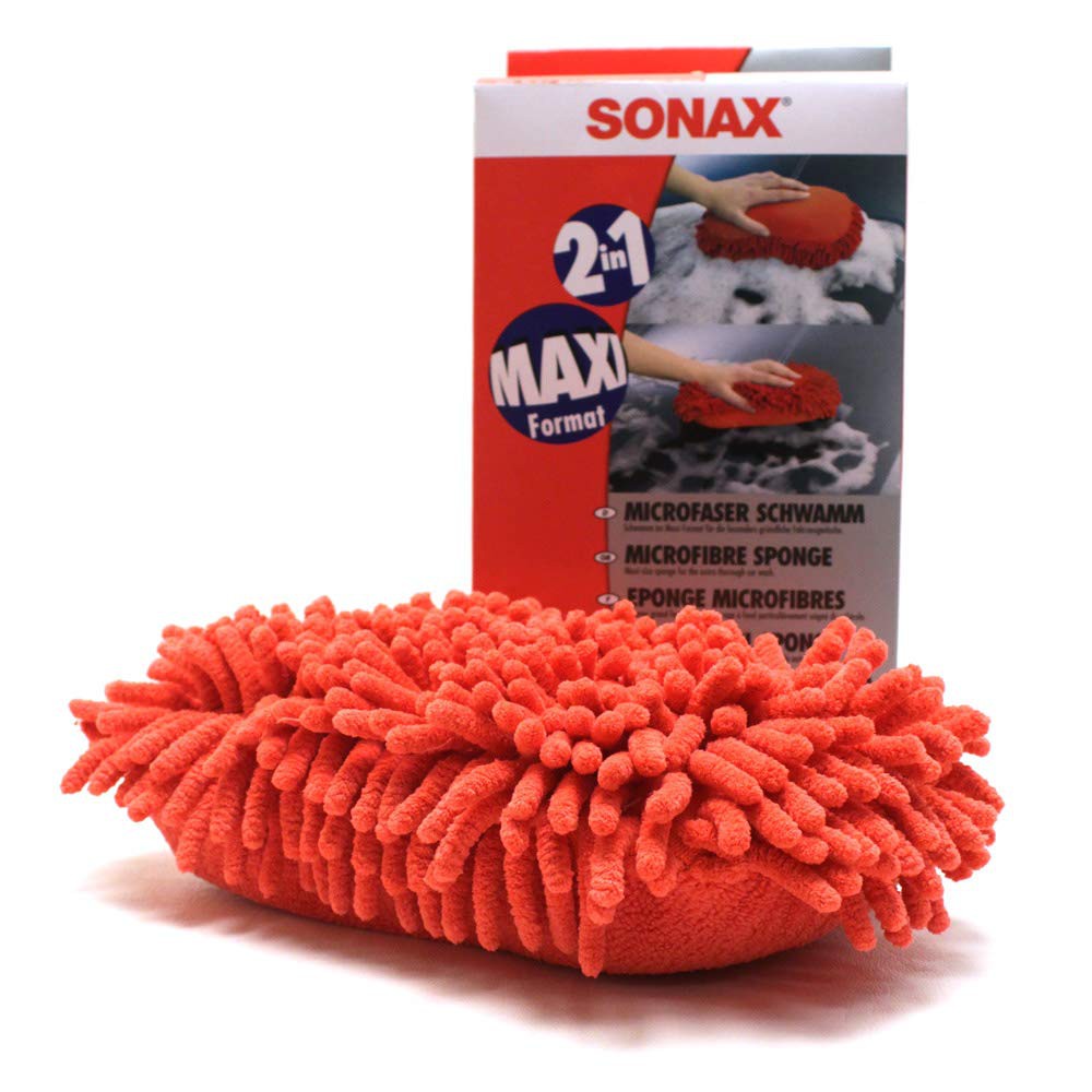 SONAX Microfiber Sponge - Mút rửa xe đỏ [Hàng Đức Chính Hãng]