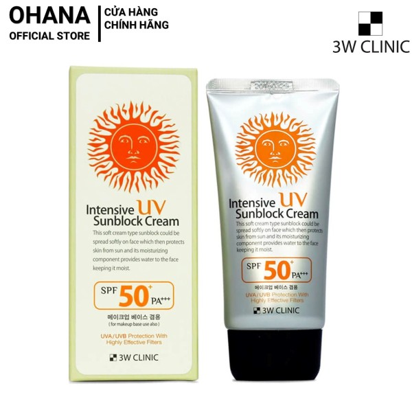Kem chống nắng 3W Clinic UV Sunblock Cream SPF 50+ PA+++ 70 ml nhập khẩu
