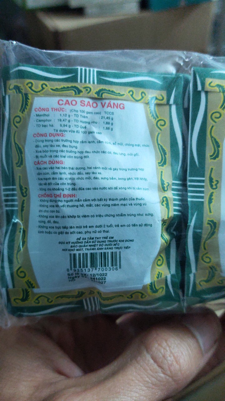 Combo 10 lọ cao sao vàng 3g