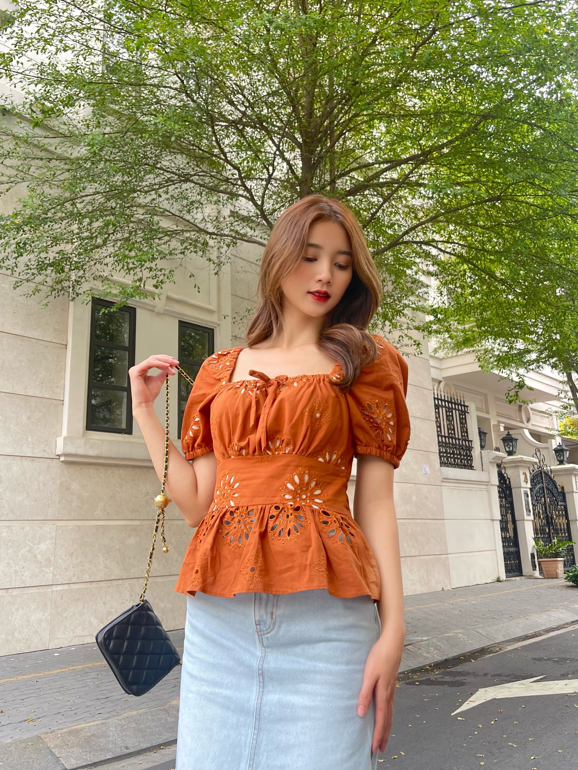 Áo peplum eyelet AfterBefore