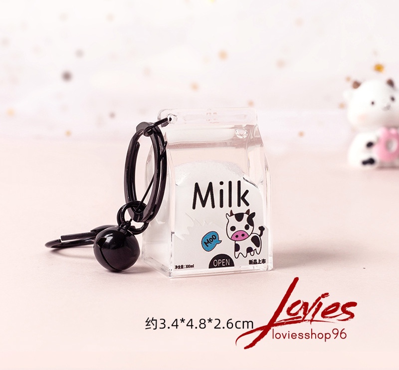 Móc khoá sữa bò kèm chuông siêu hot