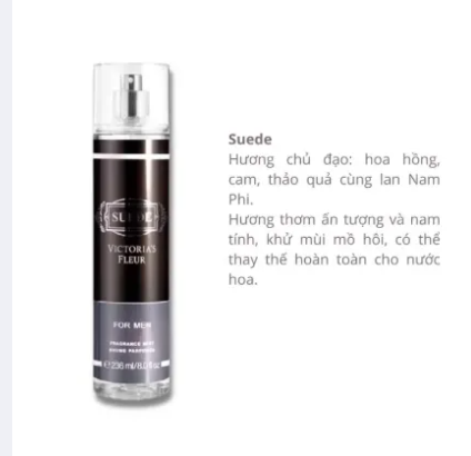 Xịt thơm Body mist mùi nam Victoria Fleur - 236ml