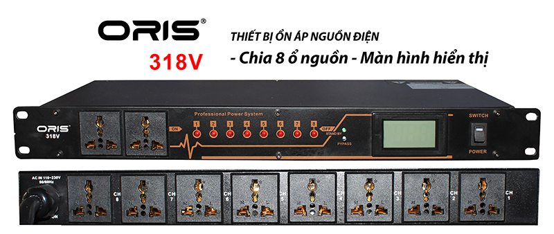 Bộ chia nguồn oris 318v nhập khẩu dành cho dàn âm thanh