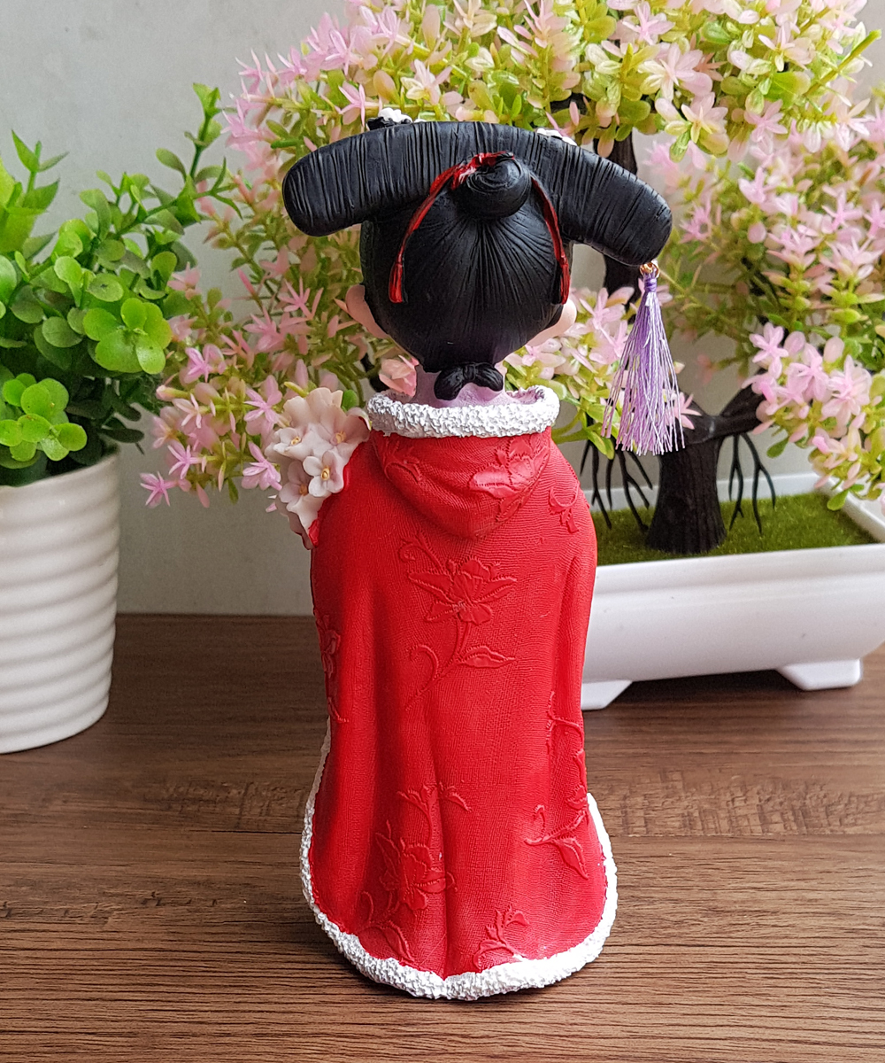 [HCM]Tượng chibi thiếu nữ cầm nhành hoa cổ trang 3D