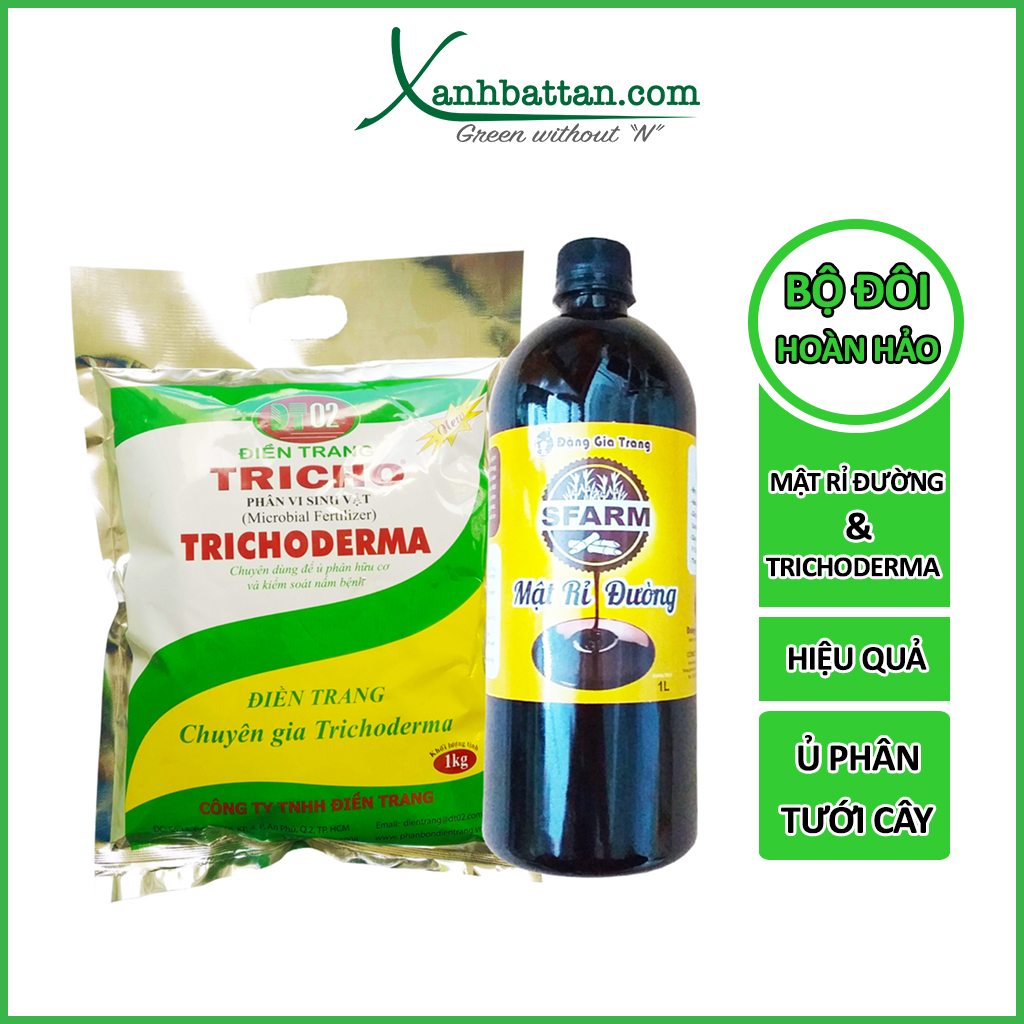 Bộ Đôi Mật Rỉ Đường 1 Lít Và Nấm Đối Kháng Trichoderma 1kg