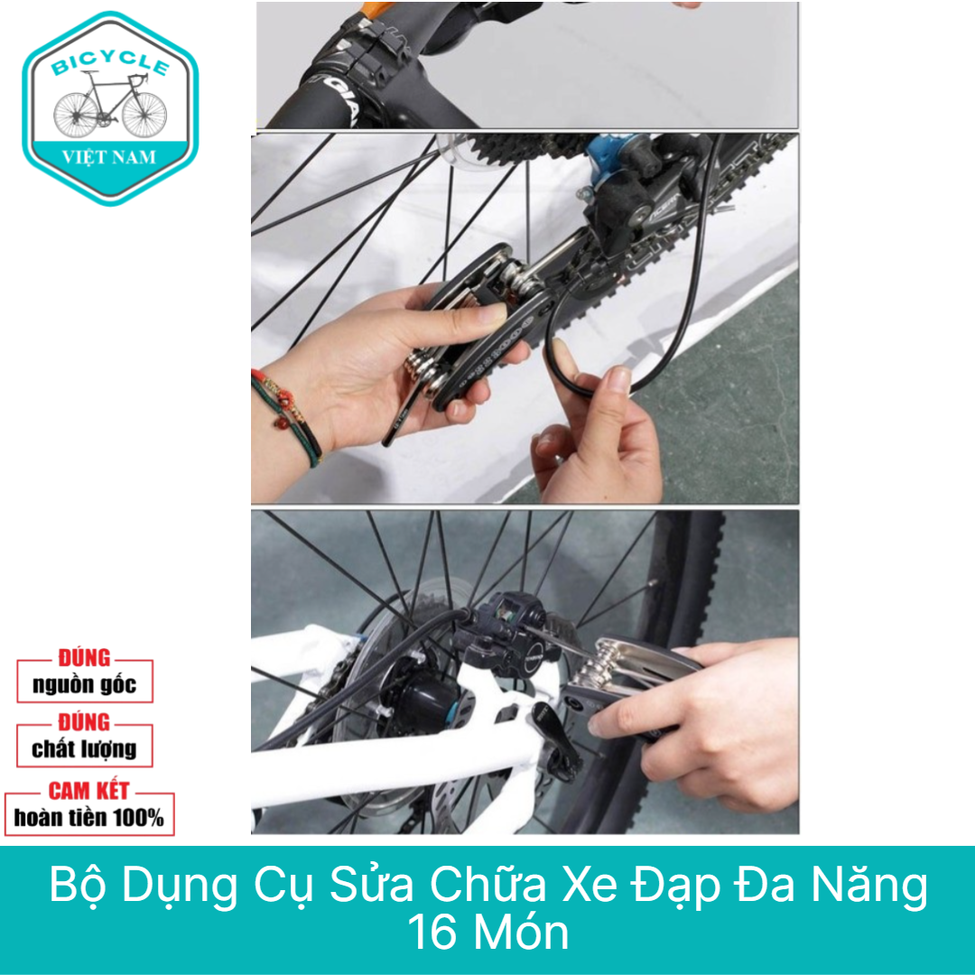 Bộ Dụng Cụ Sửa Chữa Đa Năng Xe Đạp 16 Món – Tiện Lợi, Gọn Nhẹ, Dễ Sử Dụng