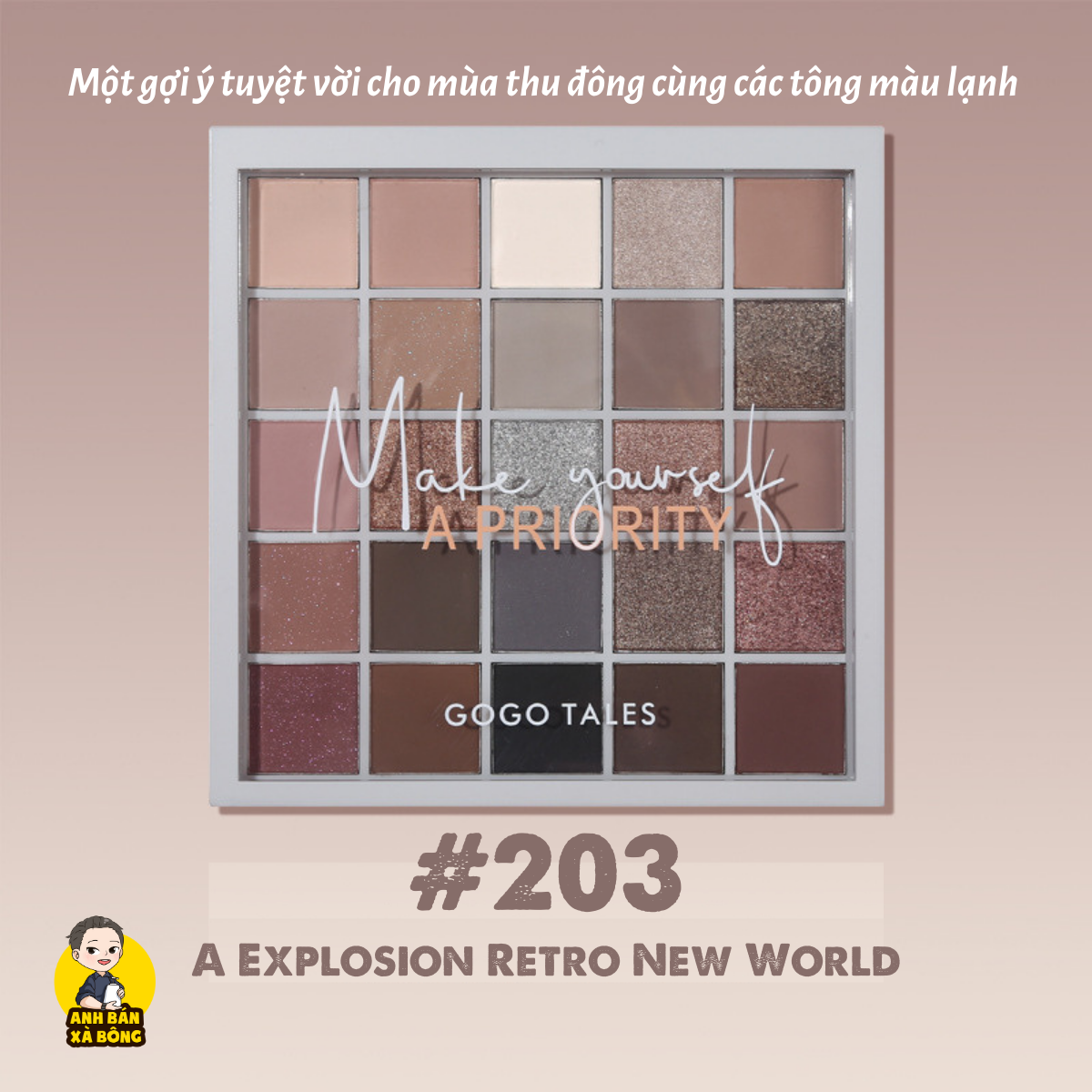Bảng phấn mắt 25 ô màu nhũ lì gogo tales 25-color play color eyeshadow palette gt282