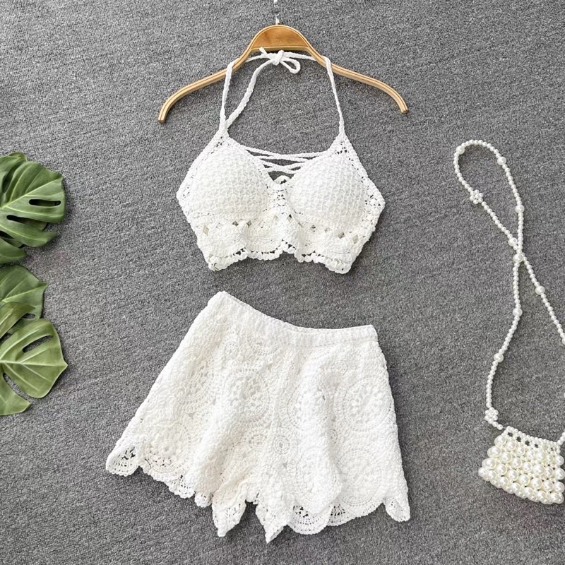 ️set ren bikini 2 món gồm áo bra và quần đùi ren