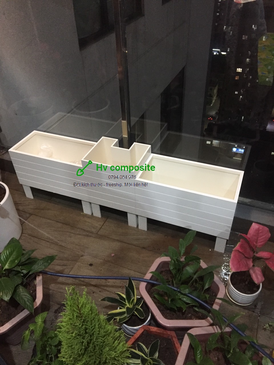 Chậu composite mẫu sole cao thấp [ có tặng kèm chân đế ]