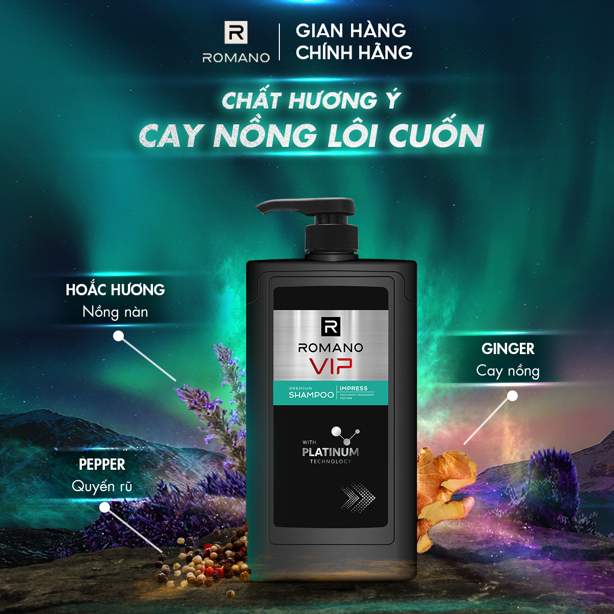 Combo 2 Dầu gội Romano VIP IMPRESS 650G