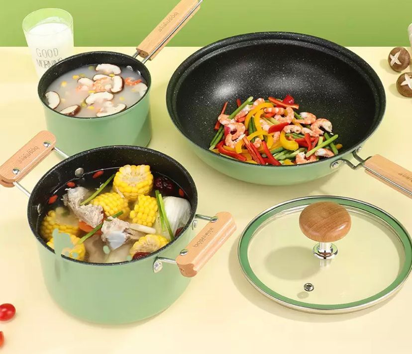 [Hoàn tiền 20%] Seoulcook Luxury – Bộ 3 nồi chảo cao cấp Hàn Quốc, chống dính vân đá an toàn cho sức khỏe, dùng cho bếp gas, hồng ngoại – Hàng chính hãng