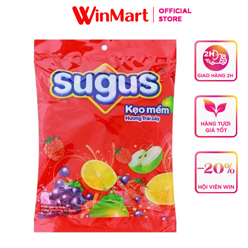 [Siêu thị WinMart] - Kẹo mềm Sugus hương trái cây gói 210g