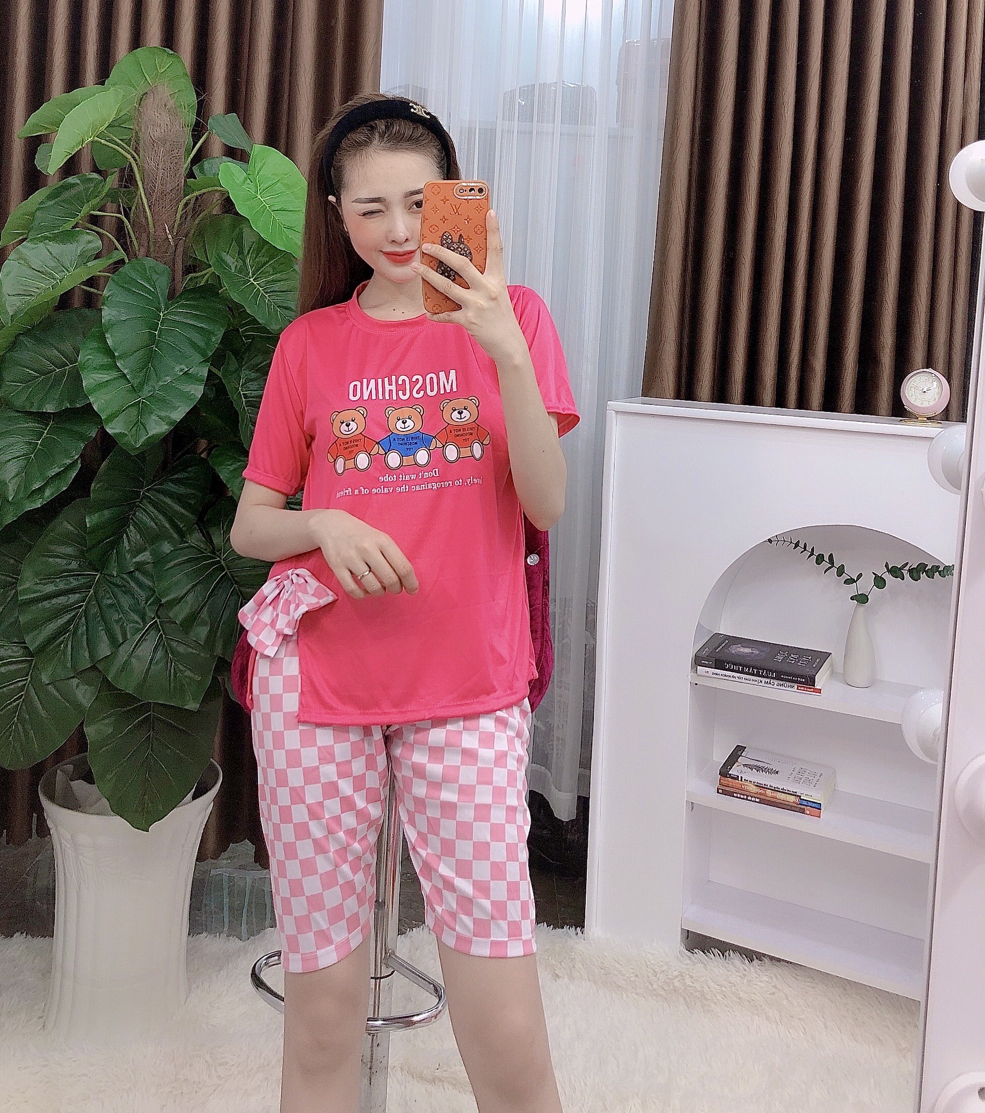 Set lửng thun cotton 3 gấu moschino (<58kg)