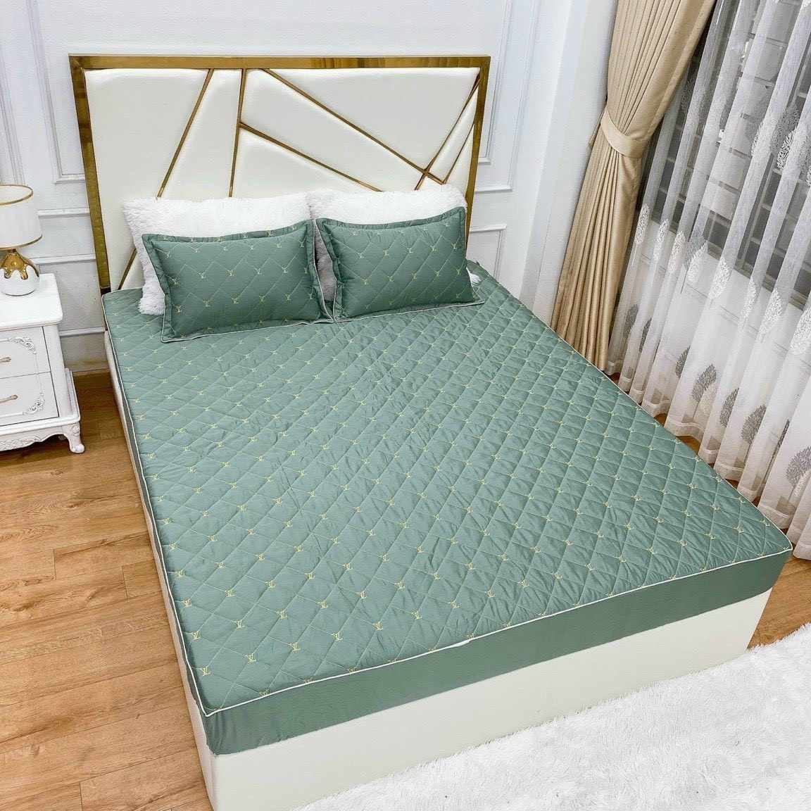 Bộ ga gối trần bông phi lụa cao cấp