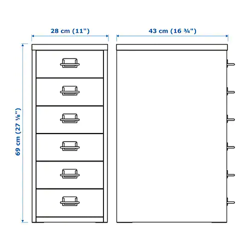Tủ sắt 6 ngăn HELMER IKEA chính hãng