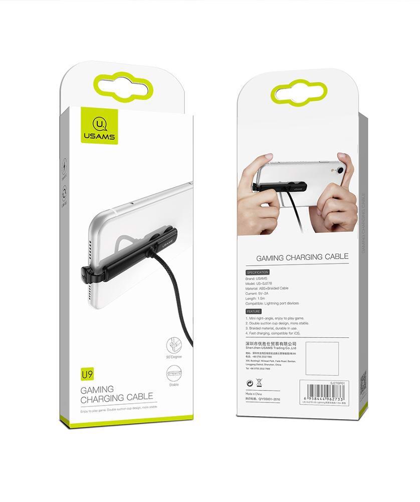 Cáp sạc chơi game đầu Lightning USAMS US-SJ278 U9 (Black)