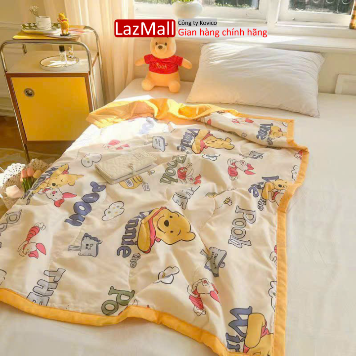 Chăn cotton đũi trẻ em VIỀN TO, Chăn đũi cho bé mùa hè thu KT 110x150cm, chăn trẻ em mỏng mát đắp hè thu êm thoáng