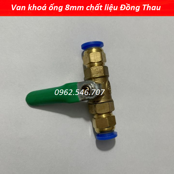 Van khoá ống 8mm chất liệu Đồng Thau