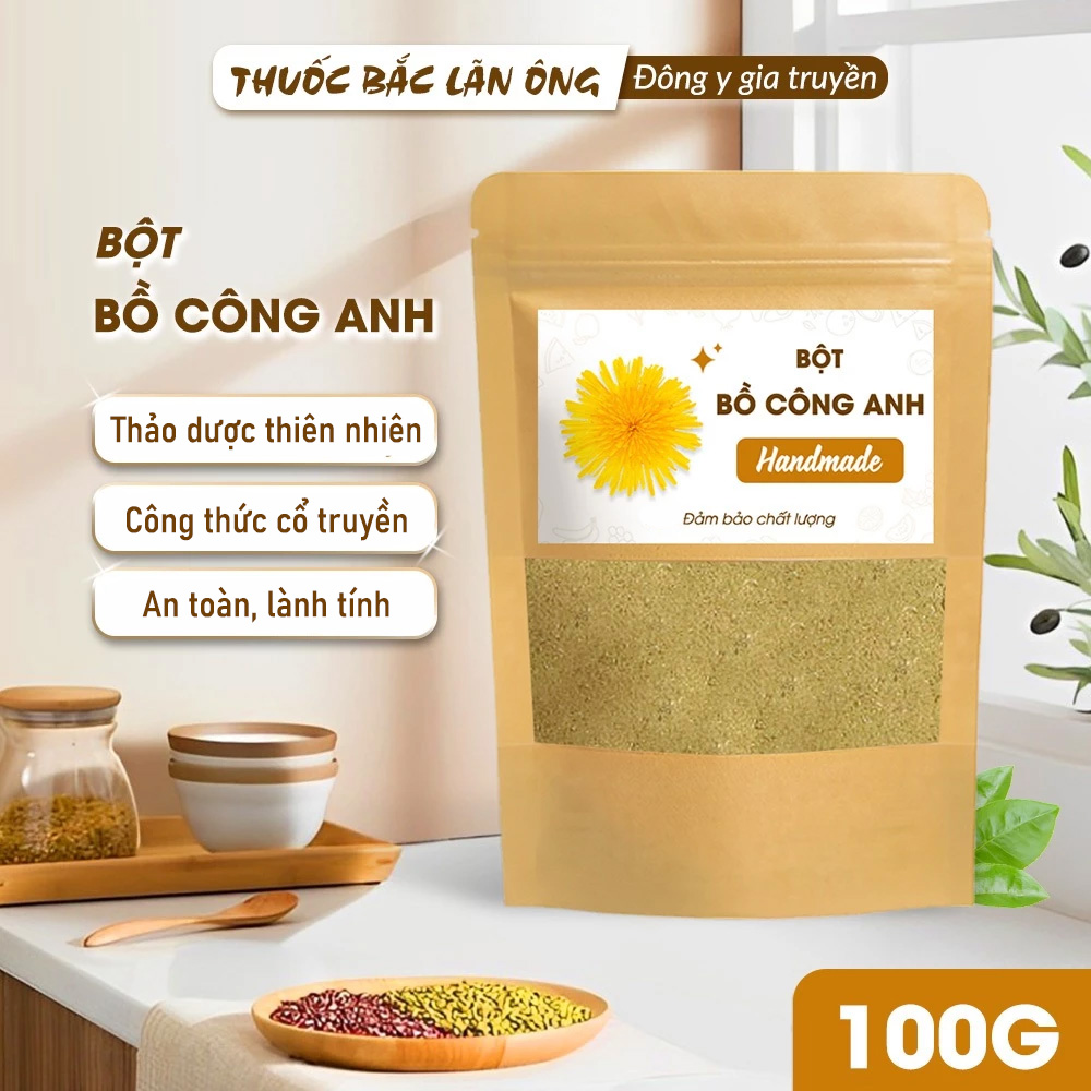 Bột bồ công anh nguyên chất 100g (Phòng ngừa ung thư, hỗ trợ tiểu đường)