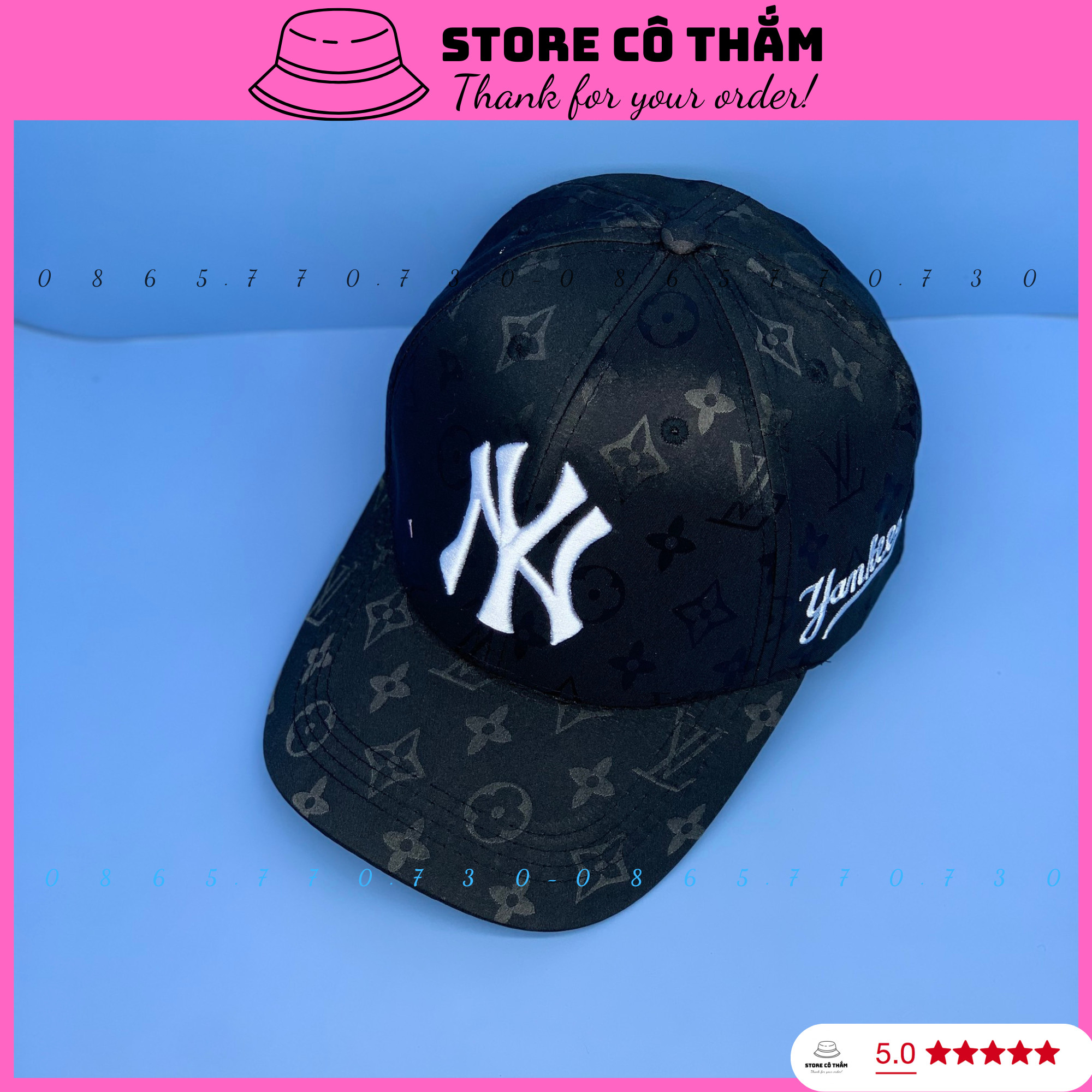 MŨ BUCKET LOGO NY-LA HỌA TIẾT SỌC DƯA TRẮNG PHỐI ĐEN THỜI TRANG, NÓN BO TRÒN CỤP UNISEX NAM NỮ - SOTRE CÔ THẮM