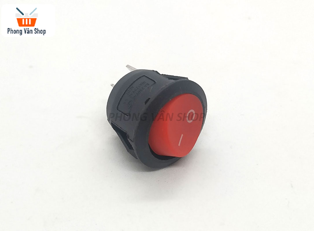 5 Công tắc bập bênh tròn đỏ - ON-OFF - 2 chân - mẫu 2