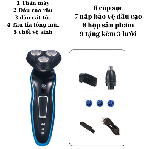 Máy Cạo Râu mini-Dao Cạo Râu 8d (tặng kèm 3 lưỡi)