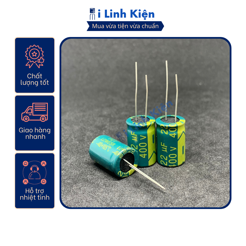 Tụ hóa 400V 22uF 150uF Combo 10 con chất lượng cao.
