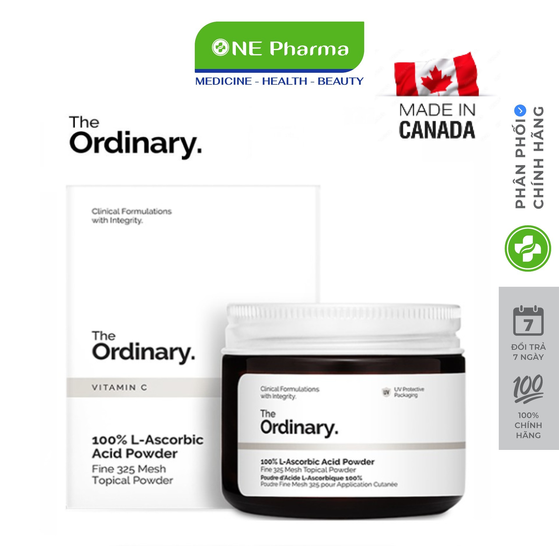 The Ordinary Chính Hãng - Bột Vitamin C sáng da, mờ thâm The Ordinary 100% L Ascorbic Acid Powder 20g