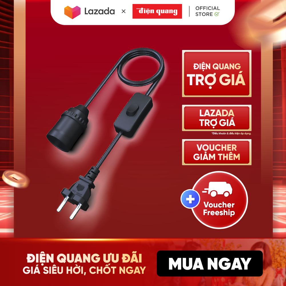 Chuôi đèn liền công tắc Điện Quang ĐQ LH E27