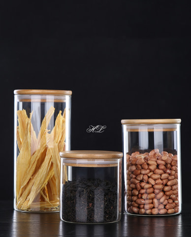 Combo 2 Lọ thủy tinh borosilicate nắp gỗ 1000ml