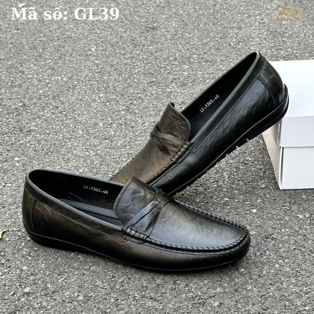 Giày lười nam Alo Davin Da Bò Cao Cấp GL39