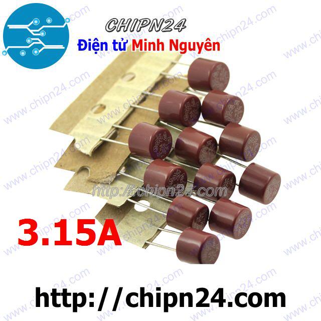 Cầu chì tròn 3.15a 250v 8x8mm