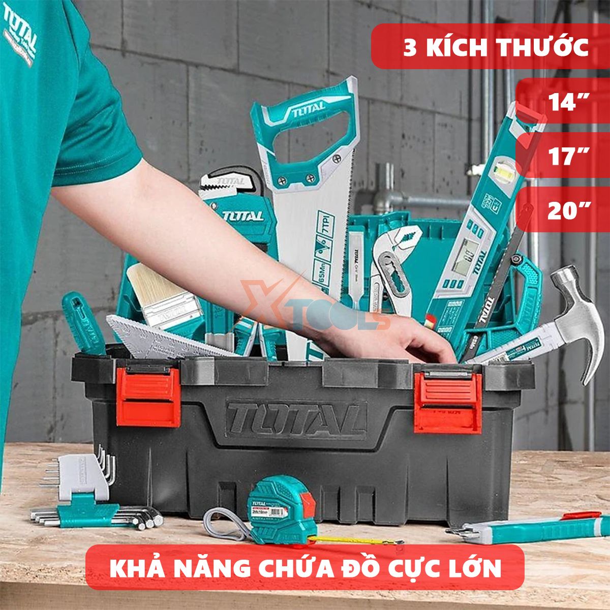 Multi-Function Tool Box total 16-17-20 inch | tool box, tool, Component 5 tank pp high impact resistant, metal lock or iron lock