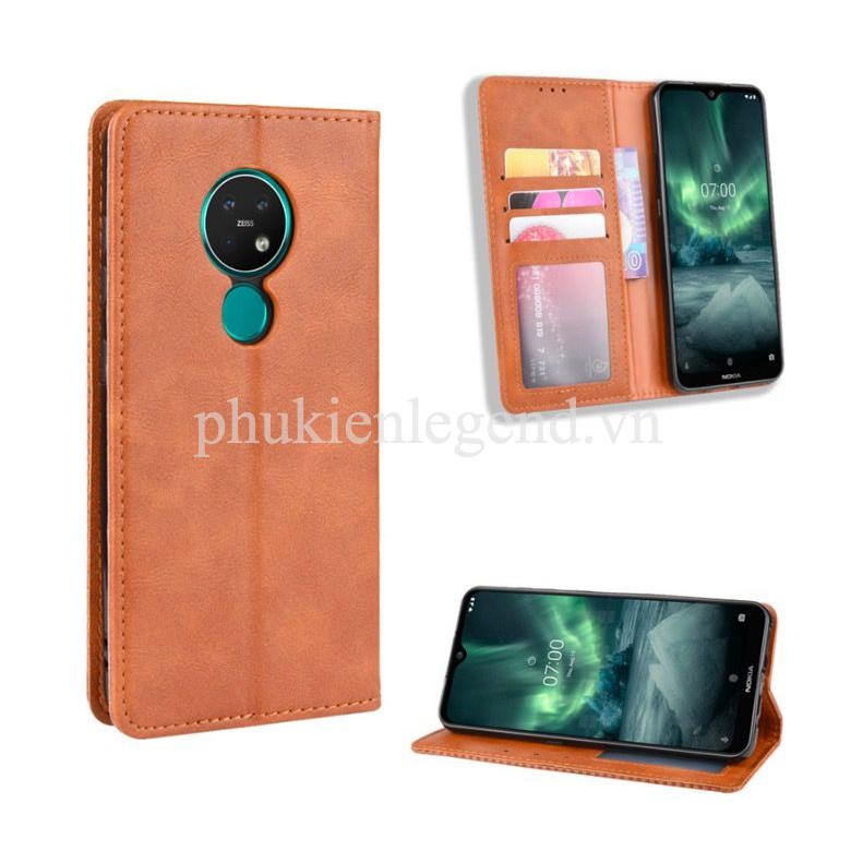 Bao da Nokia 7.2 Flip Wallet Leather dạng ví đa năng siêu bền siêu êm