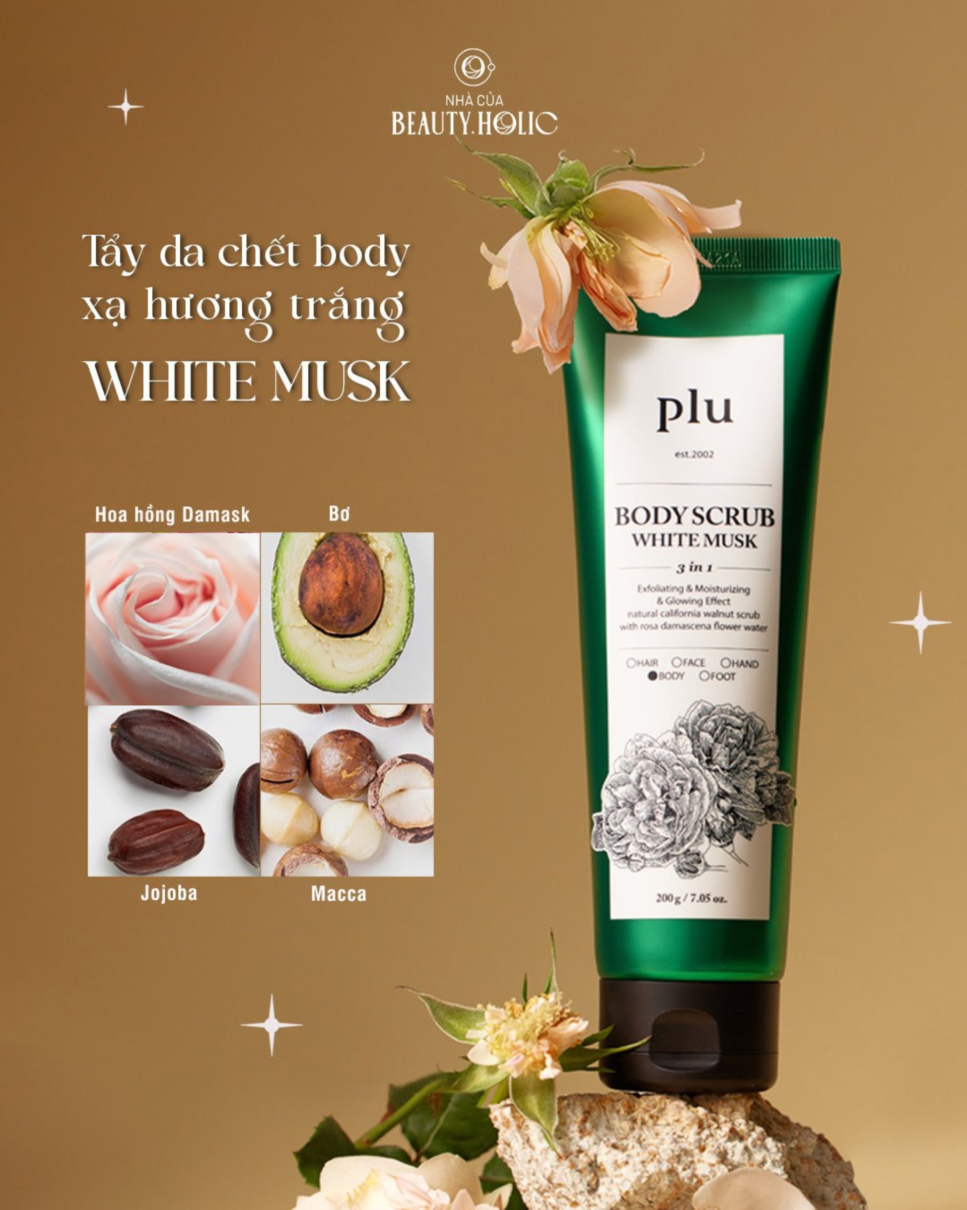 [Nhacuabeautyholic] Tẩy da chết toàn thân PLU BODY SCRUB