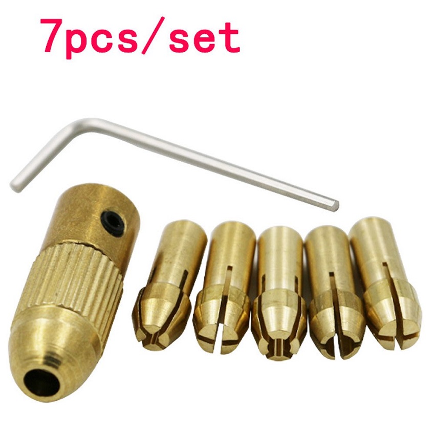 [HCM]Bộ 5 Đầu Kẹp Mũi Khoan Trục Motor 2.3mm Tặng Kèm Cây Lục Giác