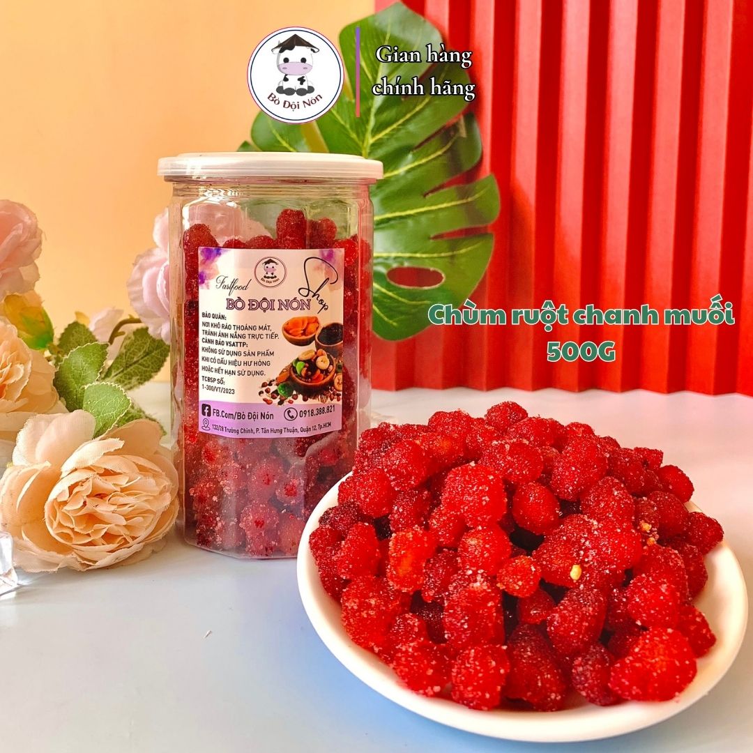 500gr chùm ruột sấy chanh muối-bò đội nón