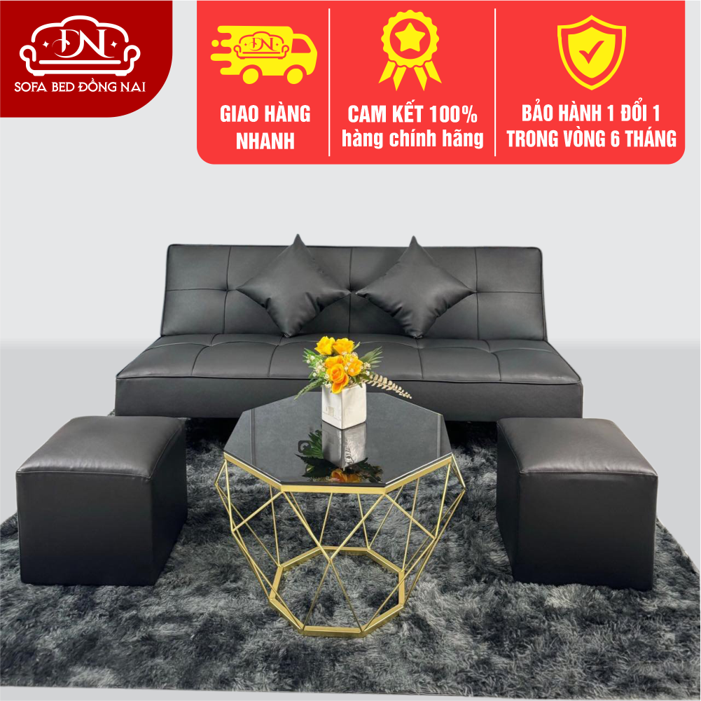 Ghế Sofa Bed Giường Nằm Da Đen 1m7 Siêu Rẻ