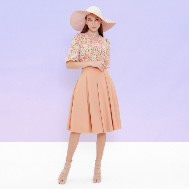 Váy midi xếp li hợp MARC FASHION