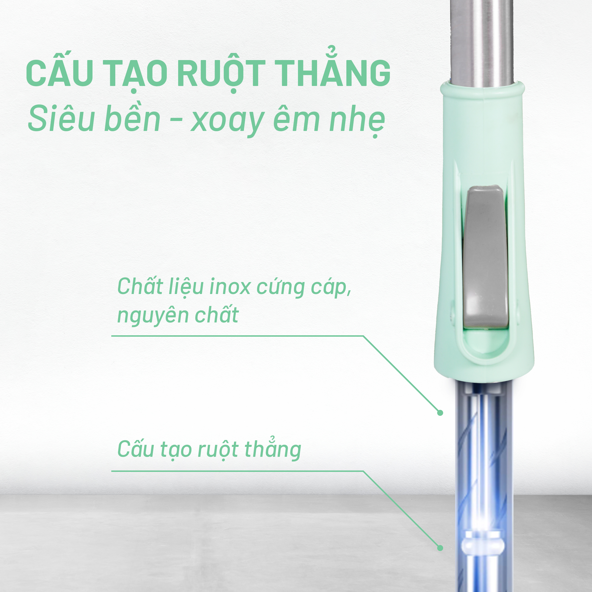 [Tặng 1 bông] Bộ Lau Nhà Megahome New X3, dung tích 16l, lồng vắt inox tháo rời, xoay 360 dộ