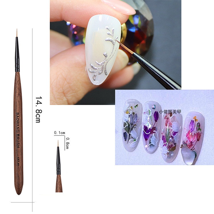 {CJ Nails Store} Cọ vẽ nét cán gỗ