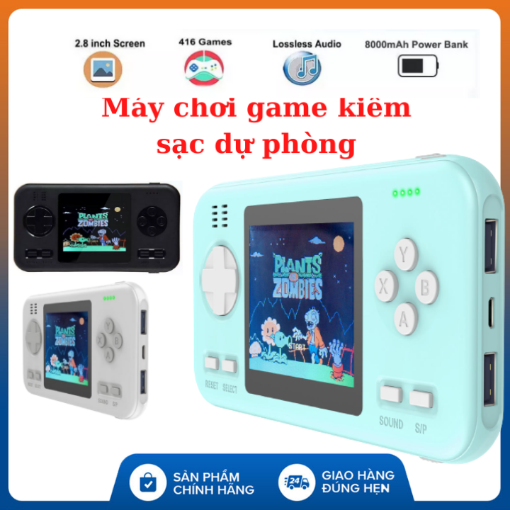 , máy chơi game power game 416 games - máy chơi game kiêm pin sạc dự phòng dung lượng 8000mah