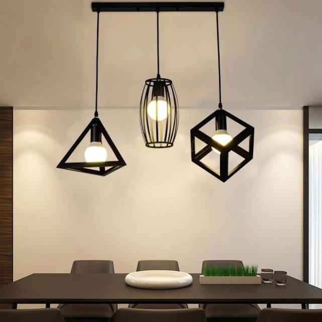 [HCM]BỘ 3 ĐÈN THẢ DECOR KHỐI LẬP PHƯƠNG THÁP BẦU DỤC ( ĐẾ DÀi)