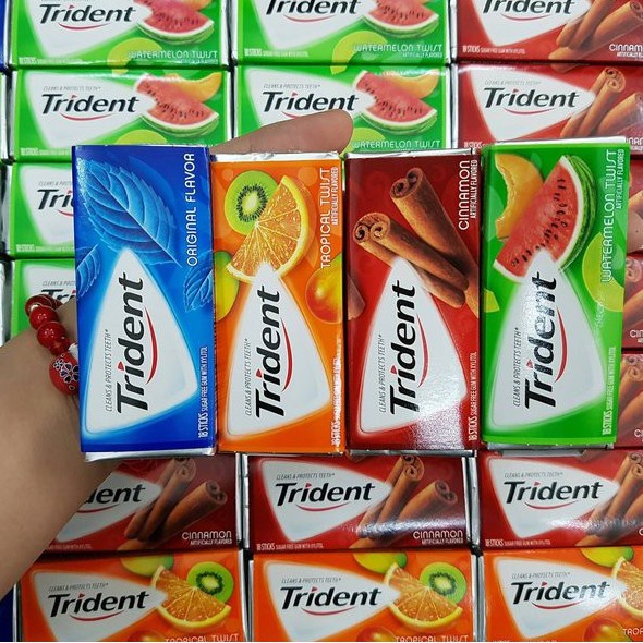 [Vĩ 14 tép] Kẹo singum Trident nhập khẩu Mỹ - Date tháng 3/2023