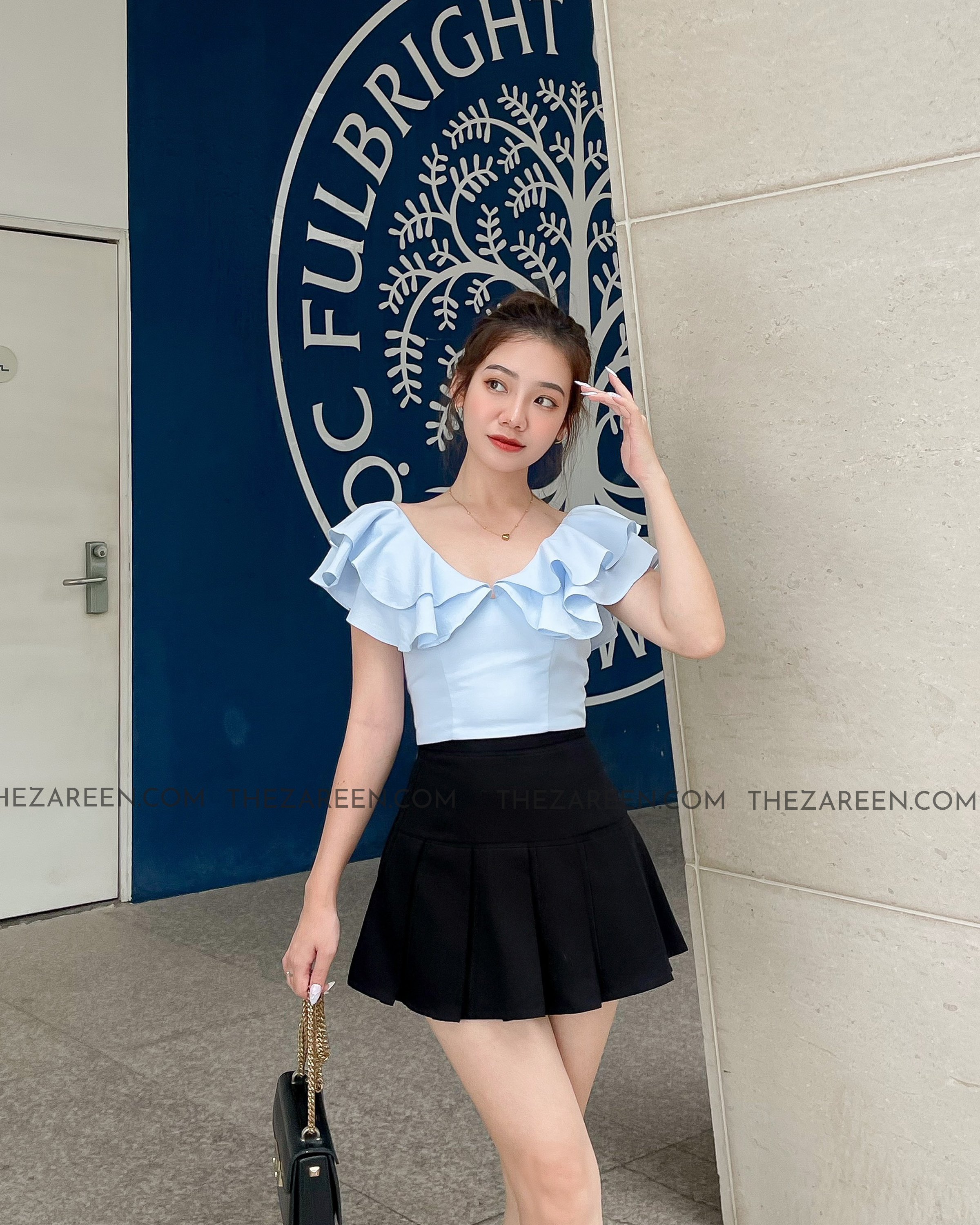 ZAREEN | CHÂN VÁY NGẮN XẾP LY VAA41