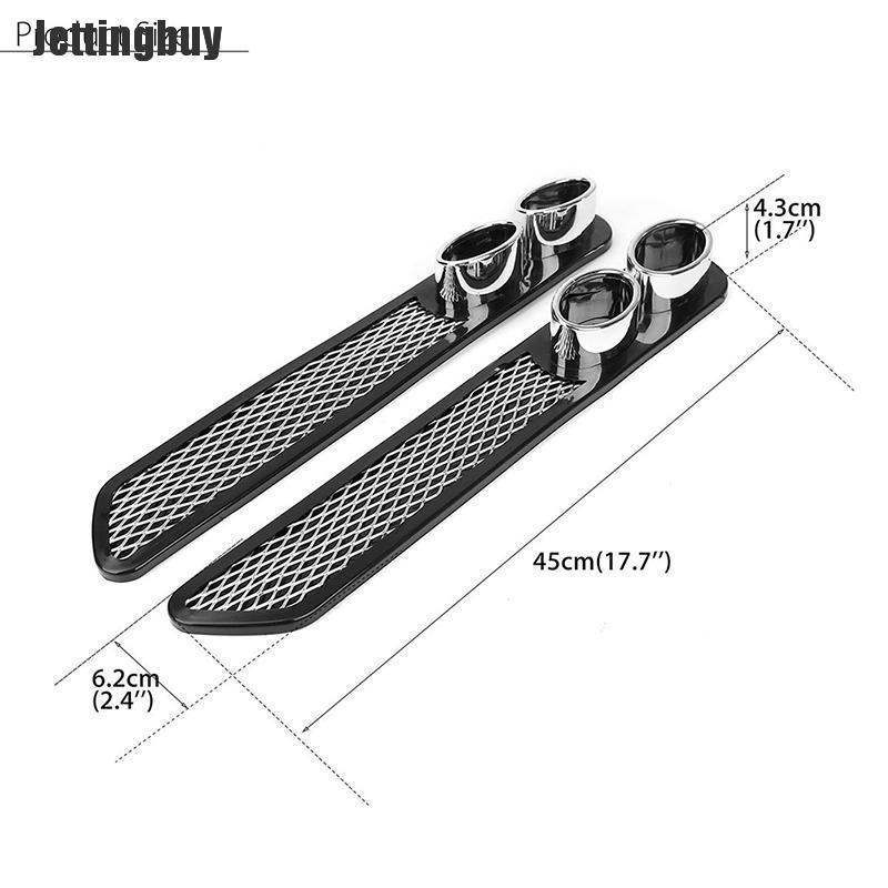 Jettingbuy 2 Lỗ Thông Hơi Mô Phỏng Ô Tô Ống Xả Ống Đôi Bộ Trang Trí Bên Ngoài Bằng Nhựa ABS