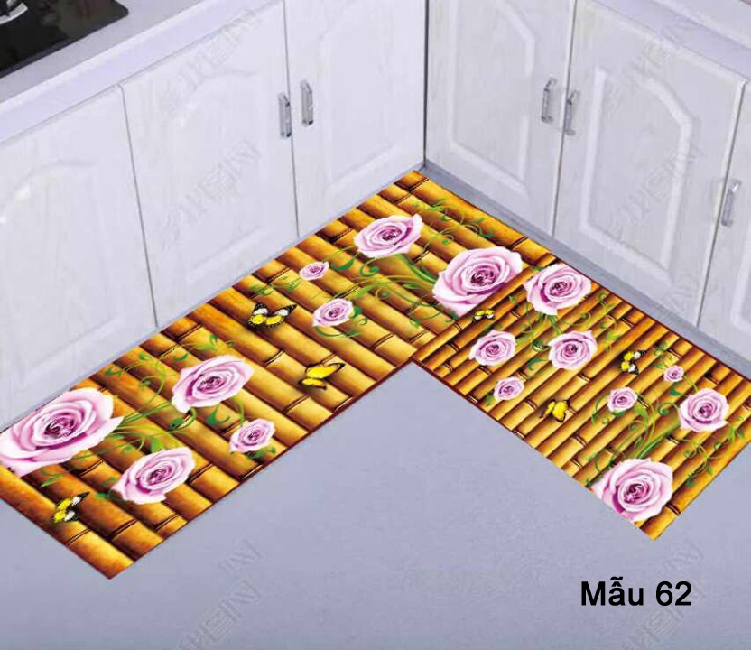 Bộ thảm bếp 2 chiếc hình sỏi đá mẫu 60