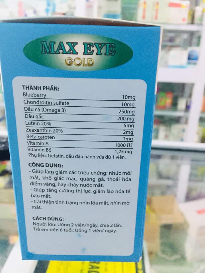 Viên uống bổ mắt, sáng mắt Max eye gold