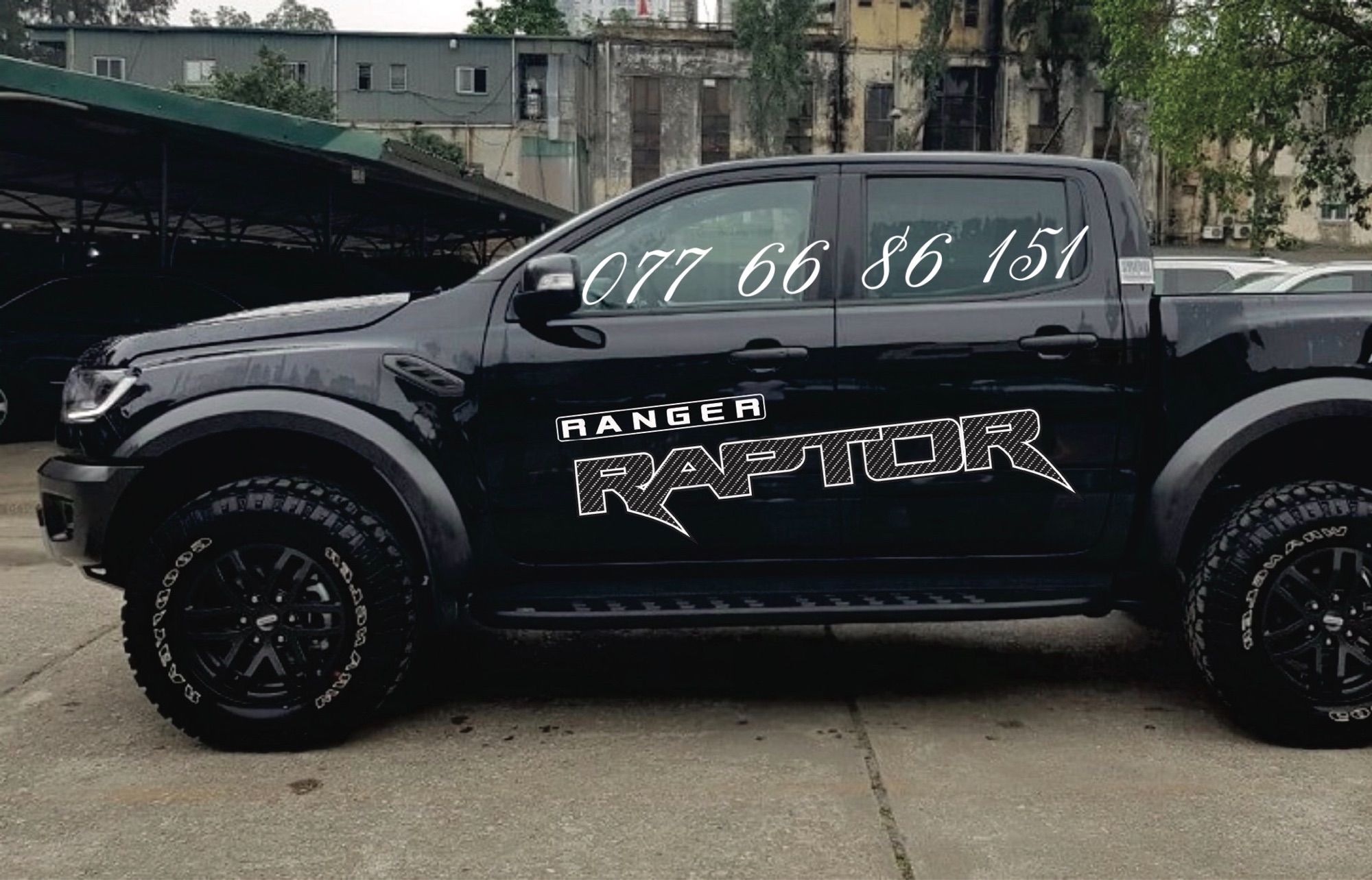 Tem Dán Sườn Xe Raptor Ranger.Tem Raptor Ranger Xe Màu Đen
